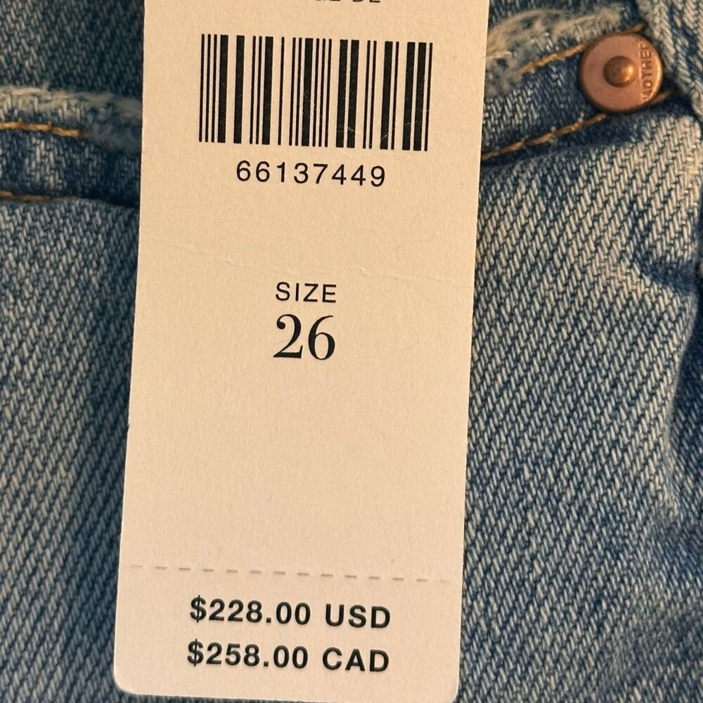 MOTHER "Superior"  NWT Ultra Hise Rise Button Fly Denim Shorts - $228 Retail - Picture 13 of 17